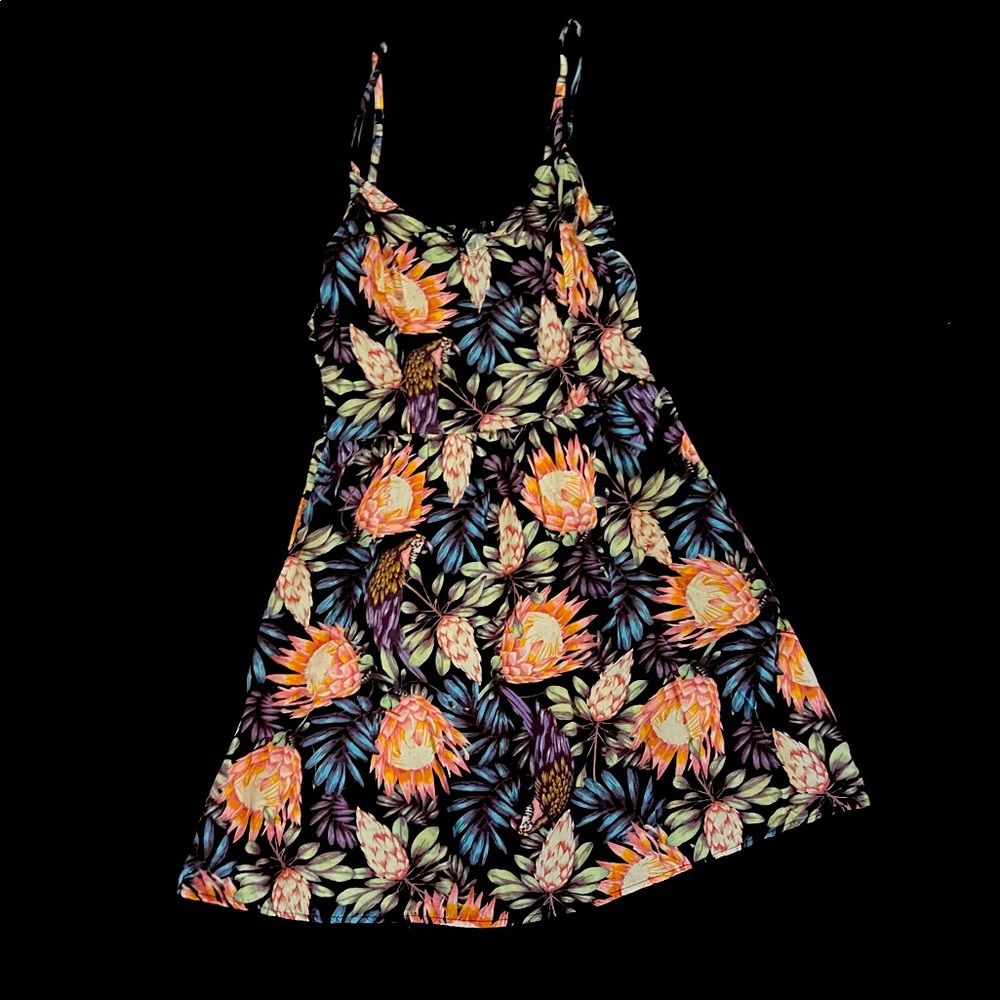 Divided floral mini dress